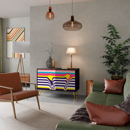Credenza a 2 ante TONE COLLAPSE in finitura nera