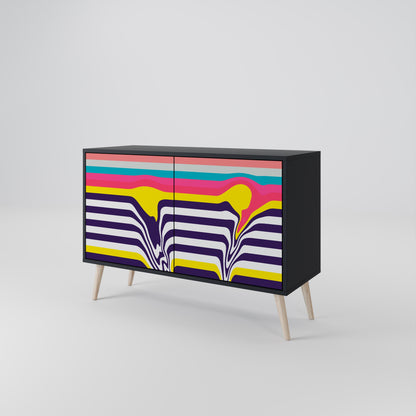 Credenza a 2 ante TONE COLLAPSE in finitura nera