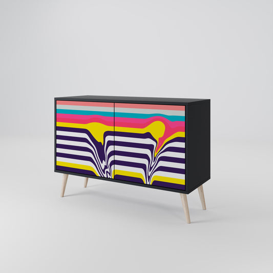 Credenza a 2 ante TONE COLLAPSE in finitura nera