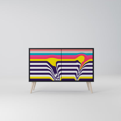 Credenza a 2 ante TONE COLLAPSE in finitura nera