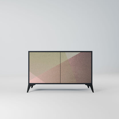 Credenza a 2 ante BEIGE GEOMETRY in finitura nera