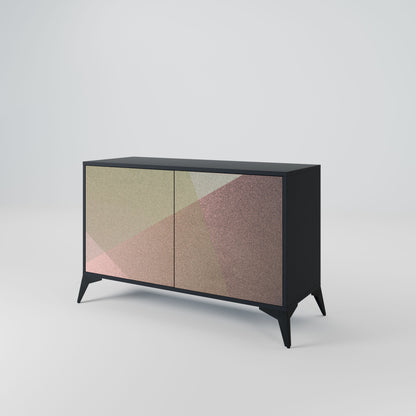 Credenza a 2 ante BEIGE GEOMETRY in finitura nera