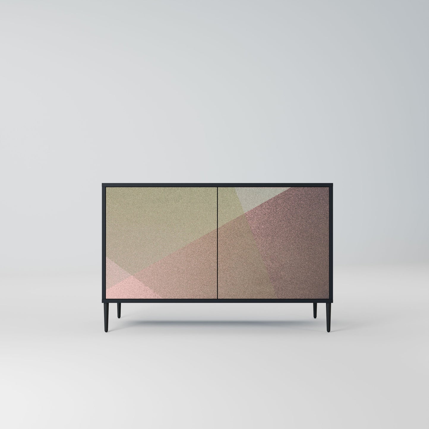 Credenza a 2 ante BEIGE GEOMETRY in finitura nera