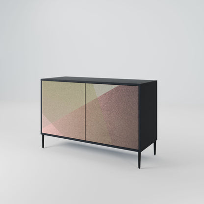 Credenza a 2 ante BEIGE GEOMETRY in finitura nera