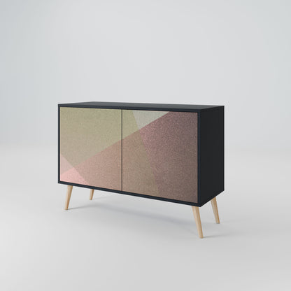 Credenza a 2 ante BEIGE GEOMETRY in finitura nera