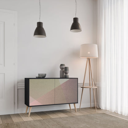 Credenza a 2 ante BEIGE GEOMETRY in finitura nera