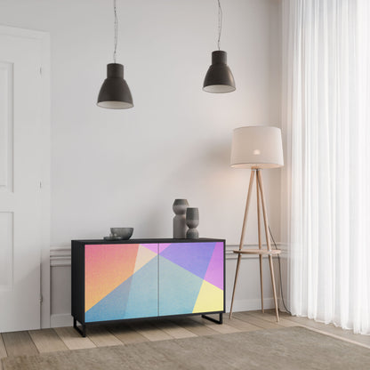 Credenza a 2 ante BRIGHT GEOMETRY in finitura nera
