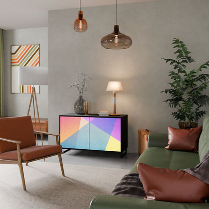 Credenza a 2 ante BRIGHT GEOMETRY in finitura nera