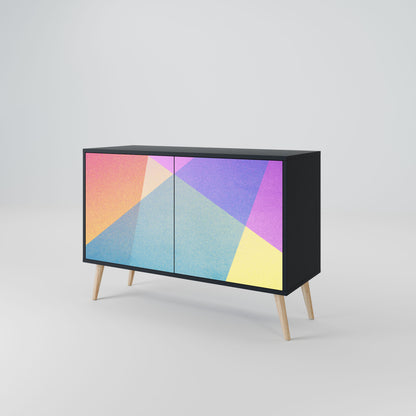 Credenza a 2 ante BRIGHT GEOMETRY in finitura nera