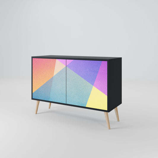 Credenza a 2 ante BRIGHT GEOMETRY in finitura nera