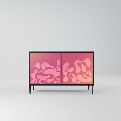 Credenza IRREGULAR PINK a 2 ante in finitura nera