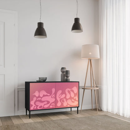 Credenza IRREGULAR PINK a 2 ante in finitura nera