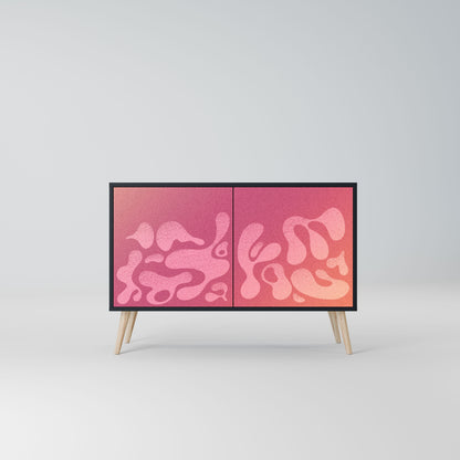 Credenza IRREGULAR PINK a 2 ante in finitura nera