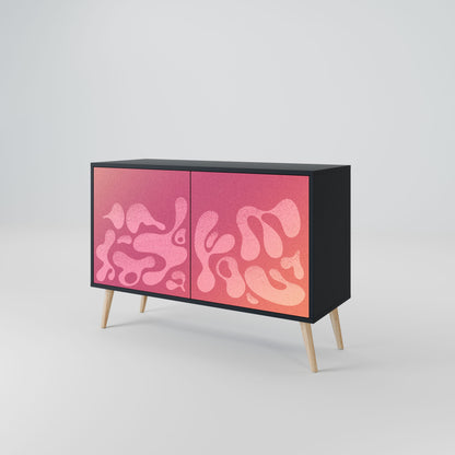Credenza IRREGULAR PINK a 2 ante in finitura nera