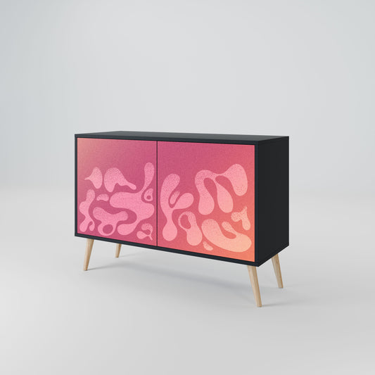 Credenza IRREGULAR PINK a 2 ante in finitura nera