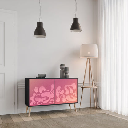 Credenza IRREGULAR PINK a 2 ante in finitura nera