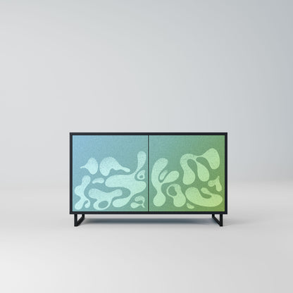 Credenza IRREGULAR BLUE a 2 ante in finitura nera