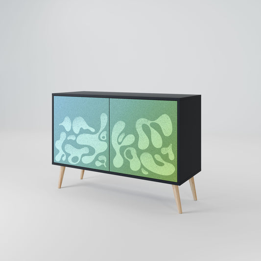 Credenza IRREGULAR BLUE a 2 ante in finitura nera