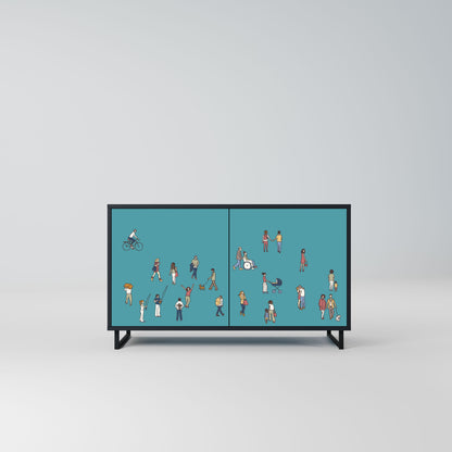 Credenza COLLECTIVE STREAM a 2 ante in finitura nera