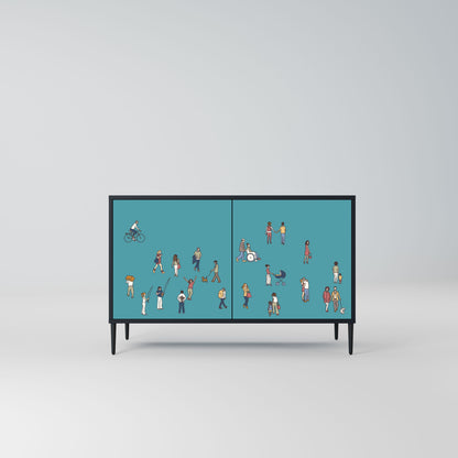 Credenza COLLECTIVE STREAM a 2 ante in finitura nera
