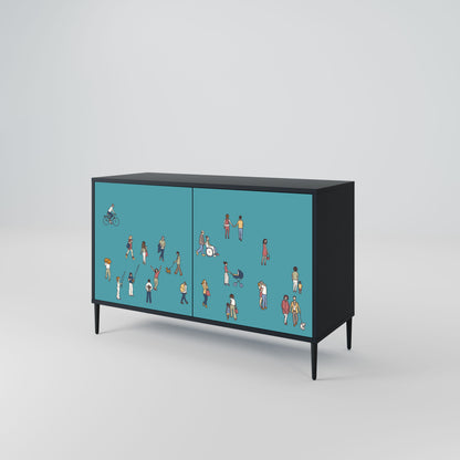 Credenza COLLECTIVE STREAM a 2 ante in finitura nera