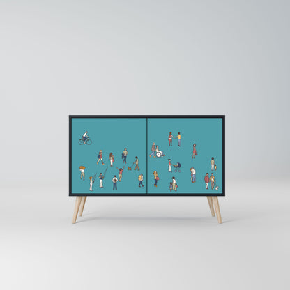 Credenza COLLECTIVE STREAM a 2 ante in finitura nera