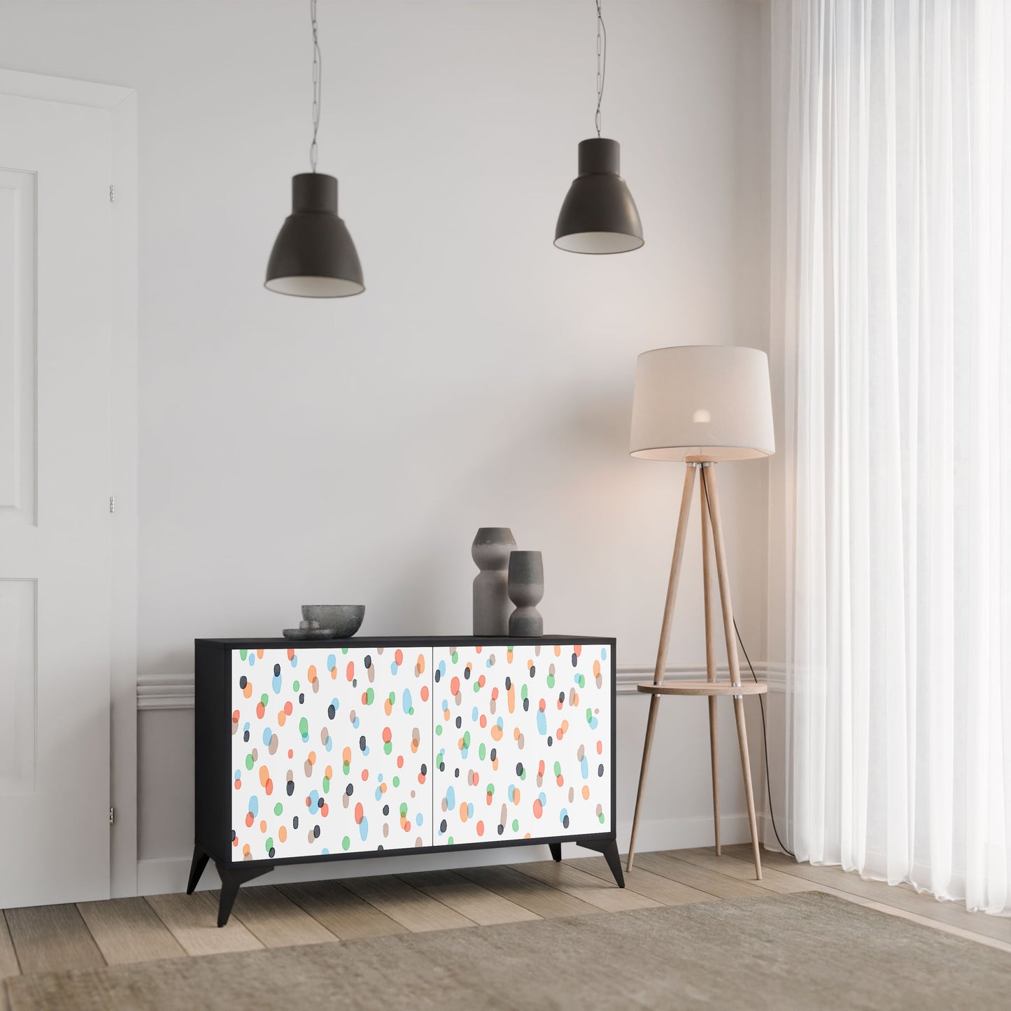 Credenza ENERGETIC SPOT a 2 ante in finitura nera