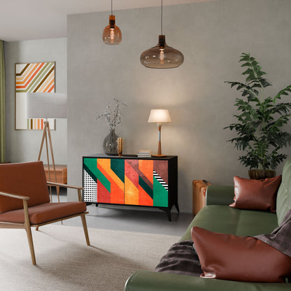 Credenza MAKESHIFT ARTISTRY a 2 ante con finitura nera