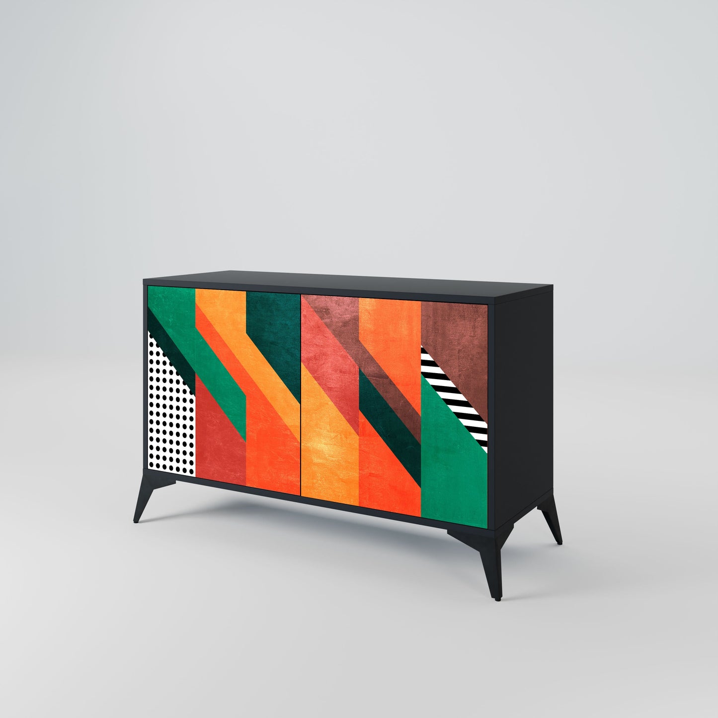 Credenza MAKESHIFT ARTISTRY a 2 ante con finitura nera
