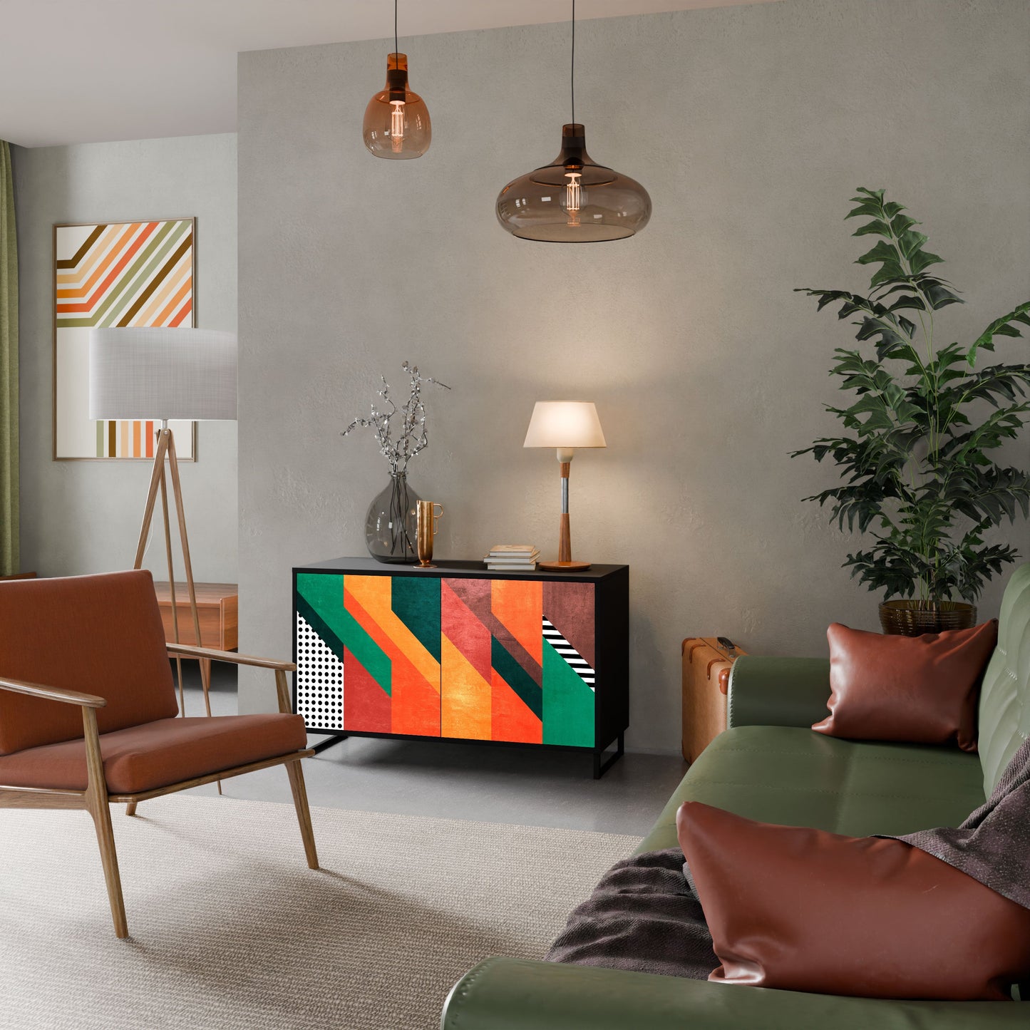 Credenza MAKESHIFT ARTISTRY a 2 ante con finitura nera