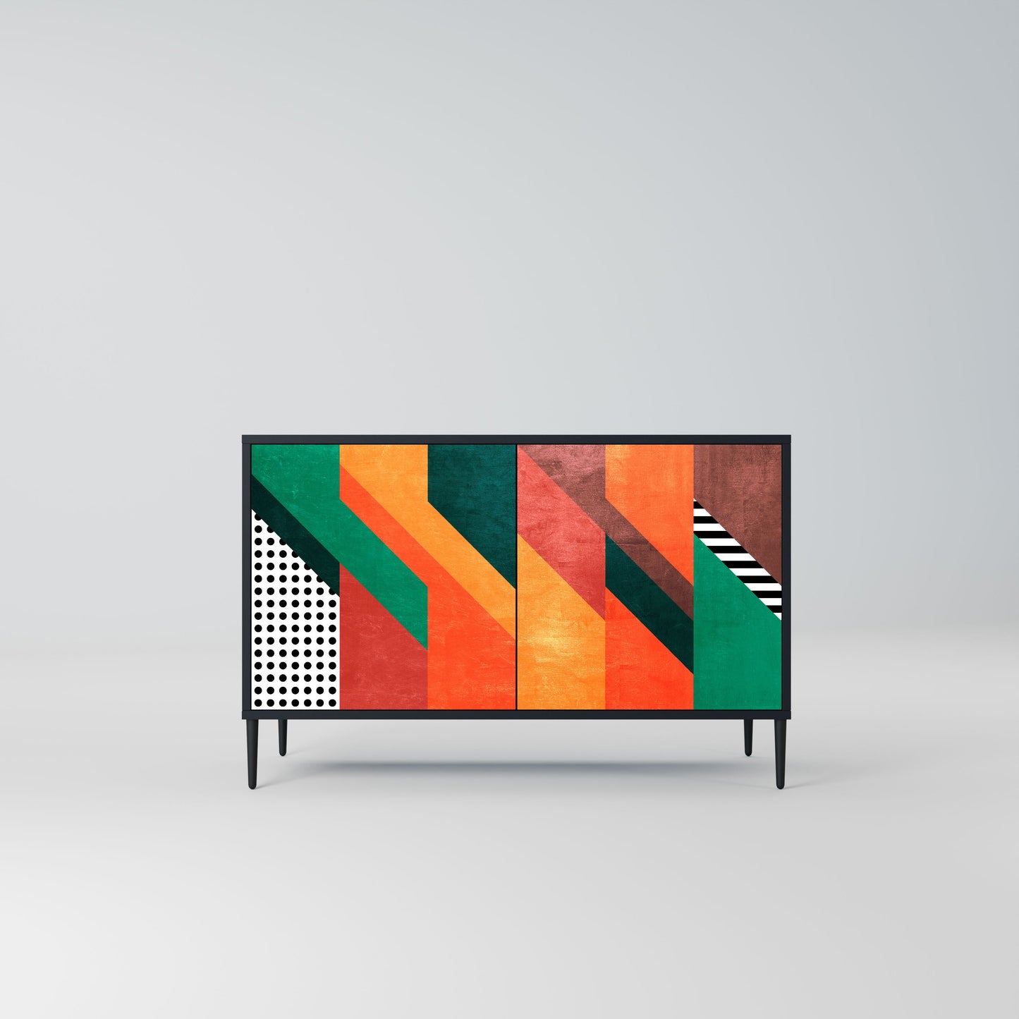 Credenza MAKESHIFT ARTISTRY a 2 ante con finitura nera