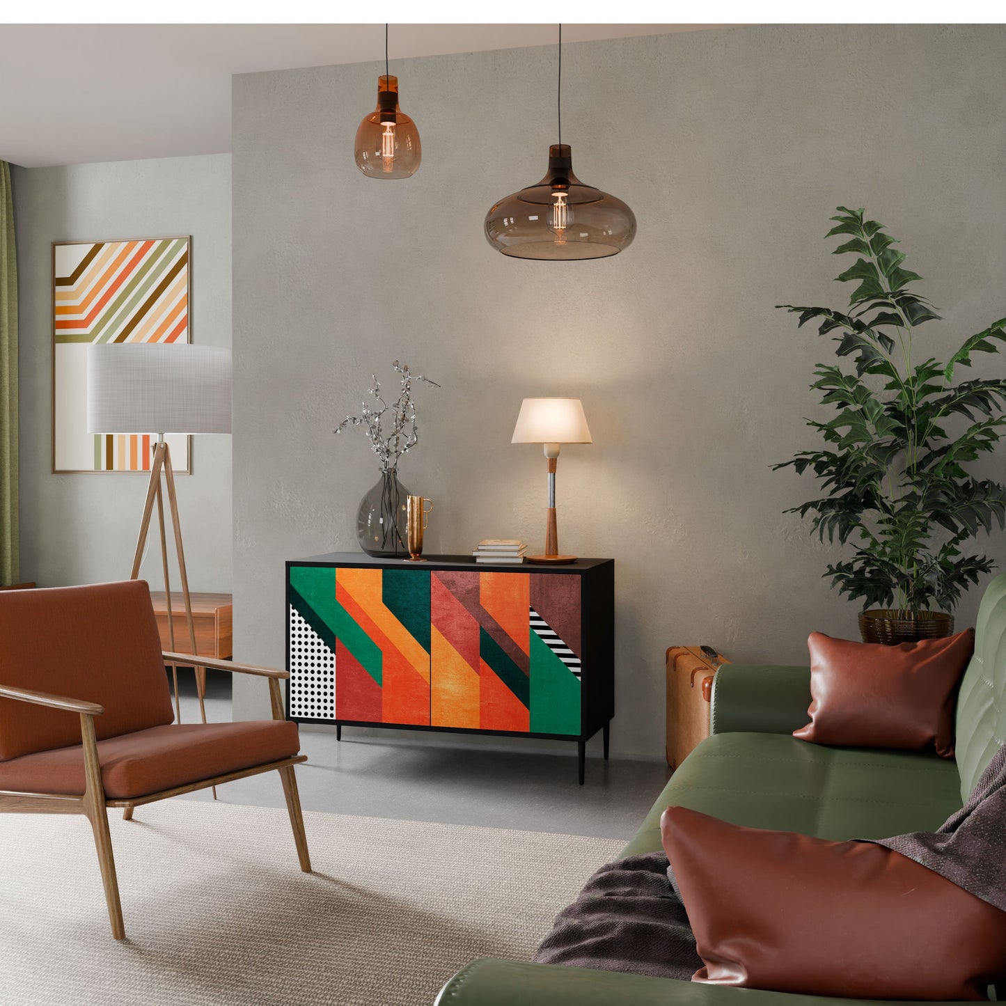 Credenza MAKESHIFT ARTISTRY a 2 ante con finitura nera