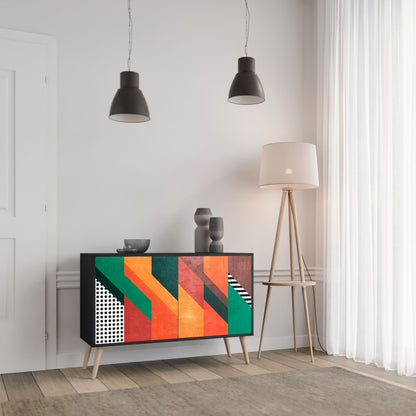 Credenza MAKESHIFT ARTISTRY a 2 ante con finitura nera