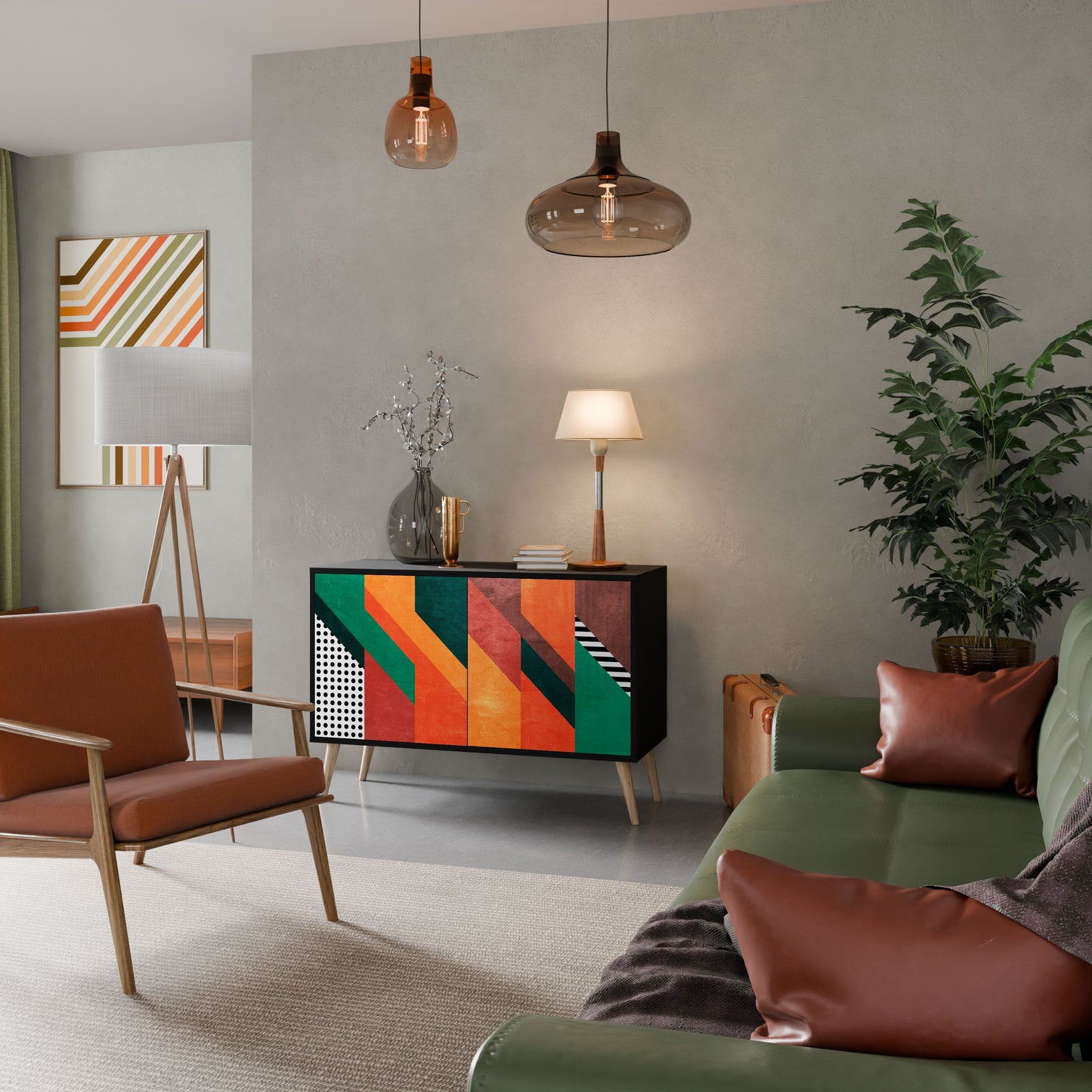 Credenza MAKESHIFT ARTISTRY a 2 ante con finitura nera