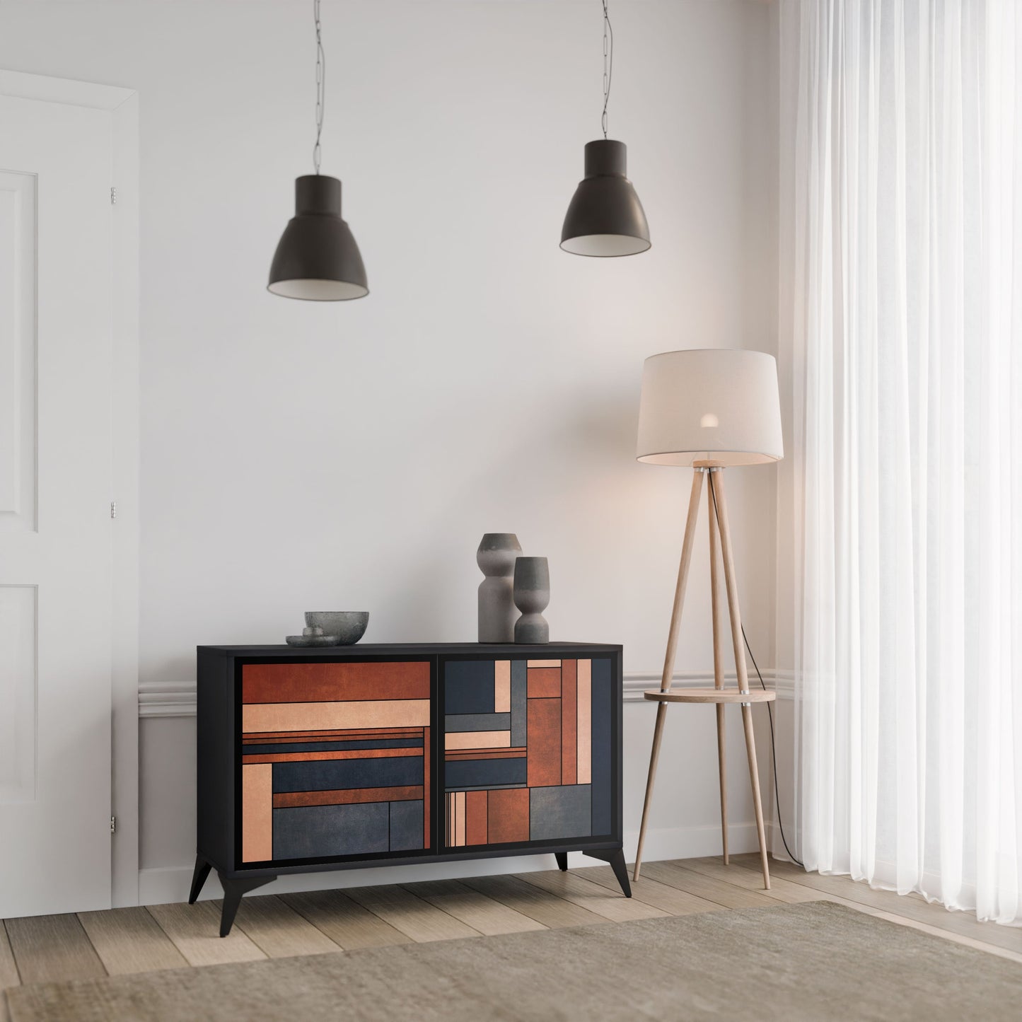 Credenza INTREPID FORMATION a 2 ante in finitura nera