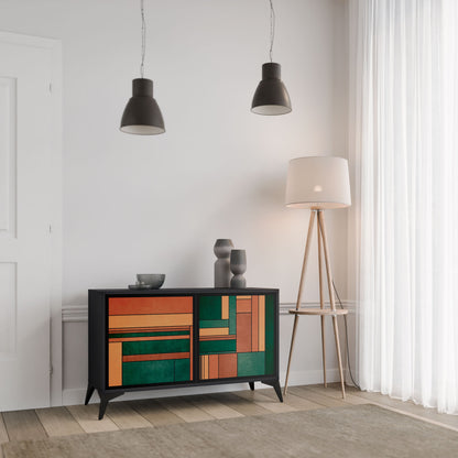 Credenza EARTHY FIGURES a 2 ante con finitura nera
