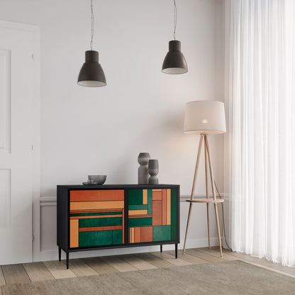 Credenza EARTHY FIGURES a 2 ante con finitura nera