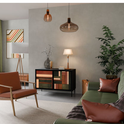FIGURES OF NATURE 2-Door Sideboard in Black Finish