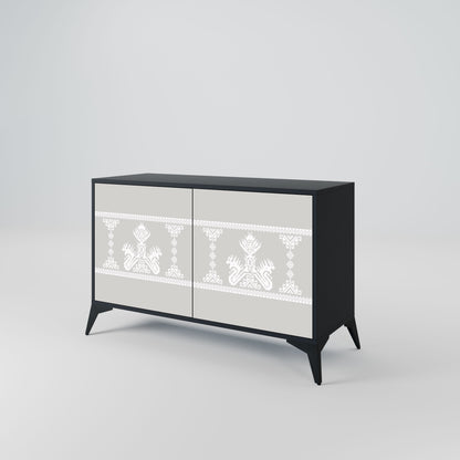 Credenza THAI GRAY a 2 ante in finitura nera