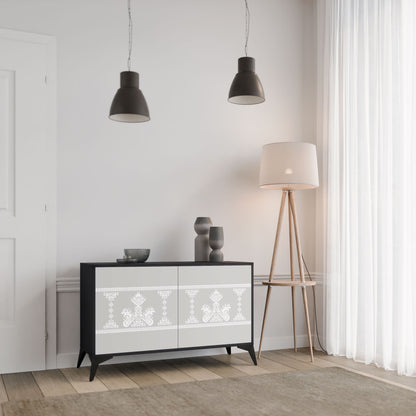 Credenza THAI GRAY a 2 ante in finitura nera