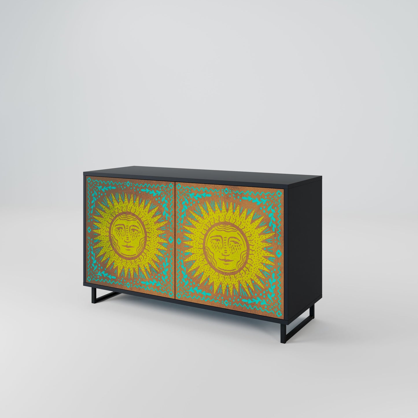 Credenza a 2 ante SUNSHINE EULOGY in finitura nera