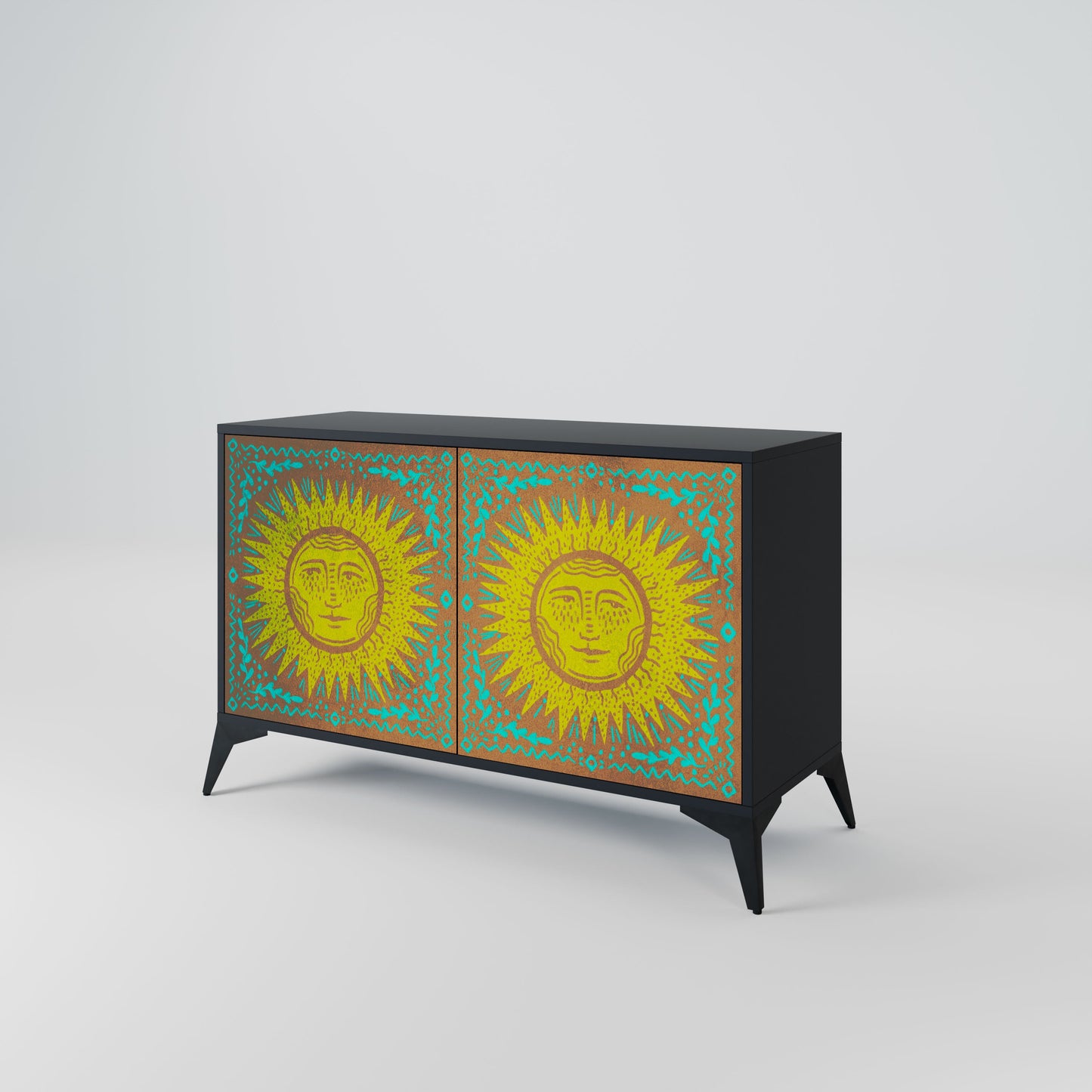 Credenza a 2 ante SUNSHINE EULOGY in finitura nera