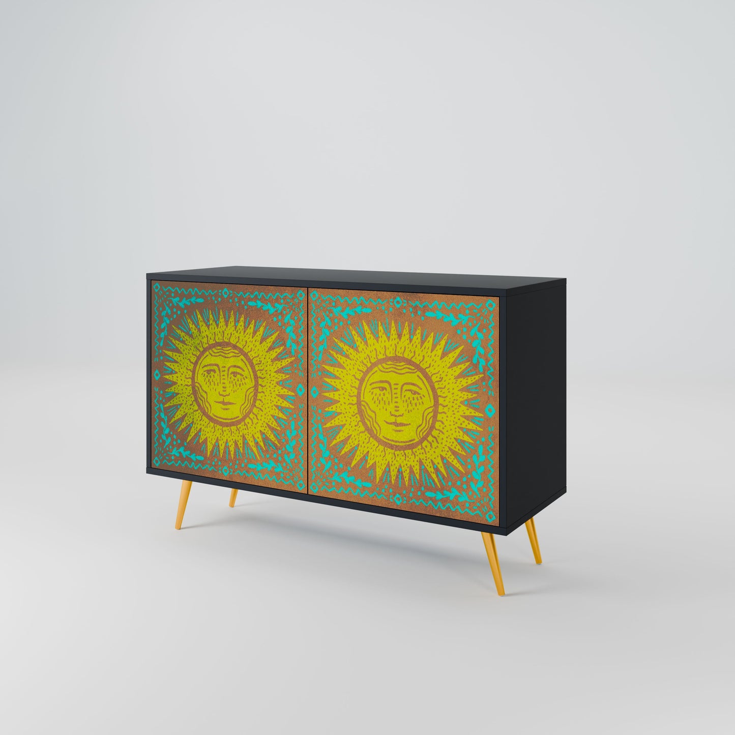 Credenza a 2 ante SUNSHINE EULOGY in finitura nera