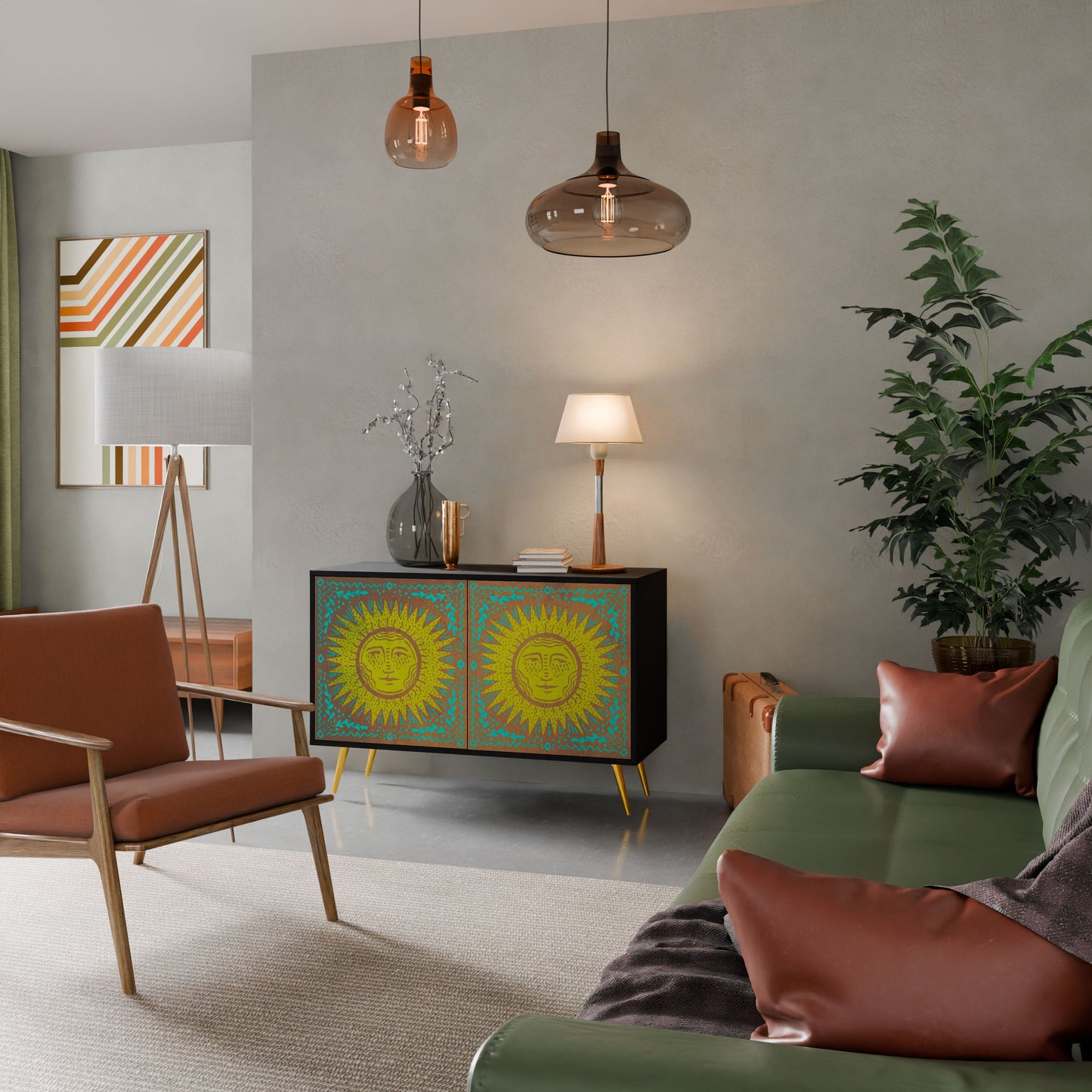 Credenza a 2 ante SUNSHINE EULOGY in finitura nera