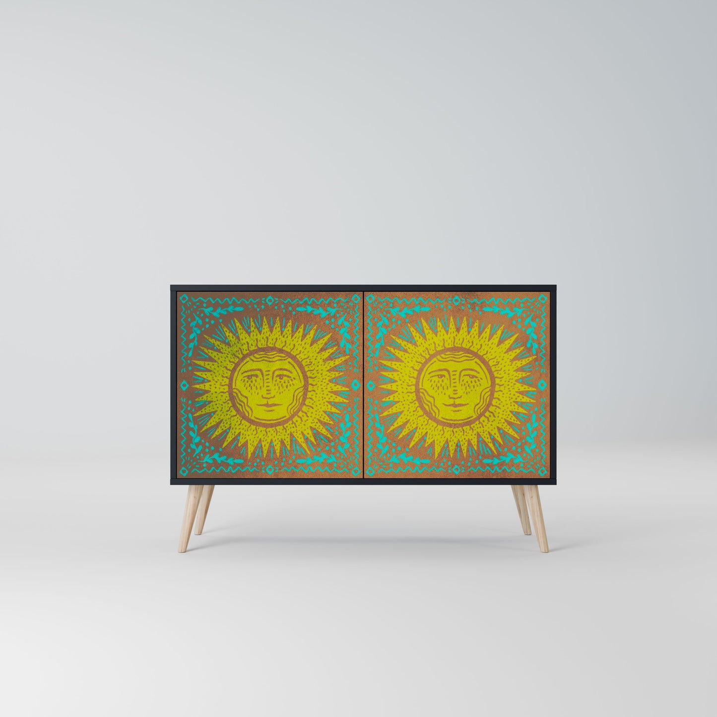 Credenza a 2 ante SUNSHINE EULOGY in finitura nera