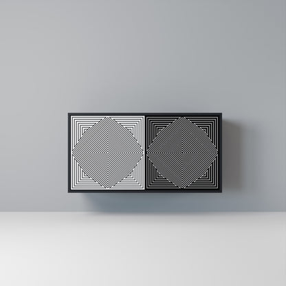 POLYGON ILLUSION Madia a 2 Ante in Finitura Nera