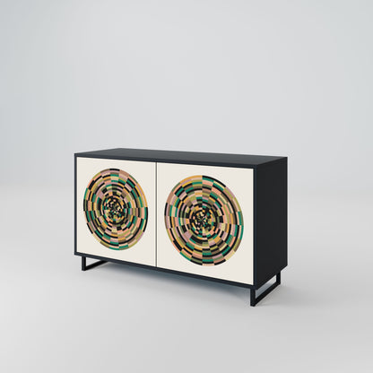 GREEN CIRCLES 2-Door Sideboard in Black Finish