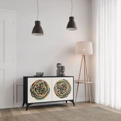 GREEN CIRCLES 2-Door Sideboard in Black Finish