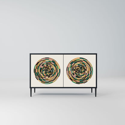 GREEN CIRCLES 2-Door Sideboard in Black Finish