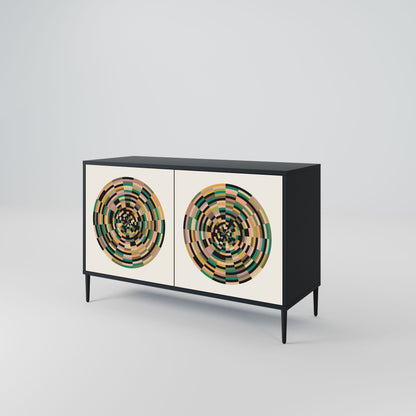 GREEN CIRCLES 2-Door Sideboard in Black Finish